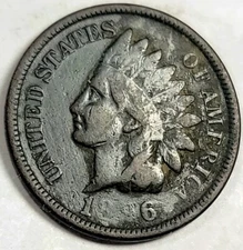 1896 Philadelphia Mint Indian Head Cent / Penny Copper Coin VG AS SHOWN IN PHOTO