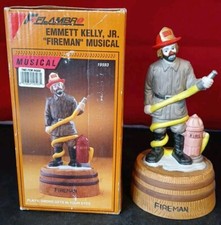 Emmett Kelly JR Fireman Musical Figurine By Flambro 1985