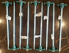 10 PACK Tent Stake Pegs Heavy Duty Nail Head 10.5" Solid Steel Stake - Green