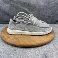Hey Dude Wendy Linen Shoes Womens Size 7 Gray Iron Loafer Lightweight Comfort