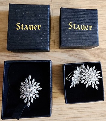 Stauer Marquise Starburst DiamondAura Ring Ohrringe Set Stella 