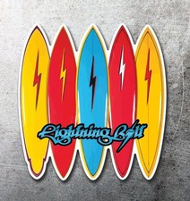 Lighting Bolt Surfboards Die Cut Surf Sticker White Vinyl 6" Lopez