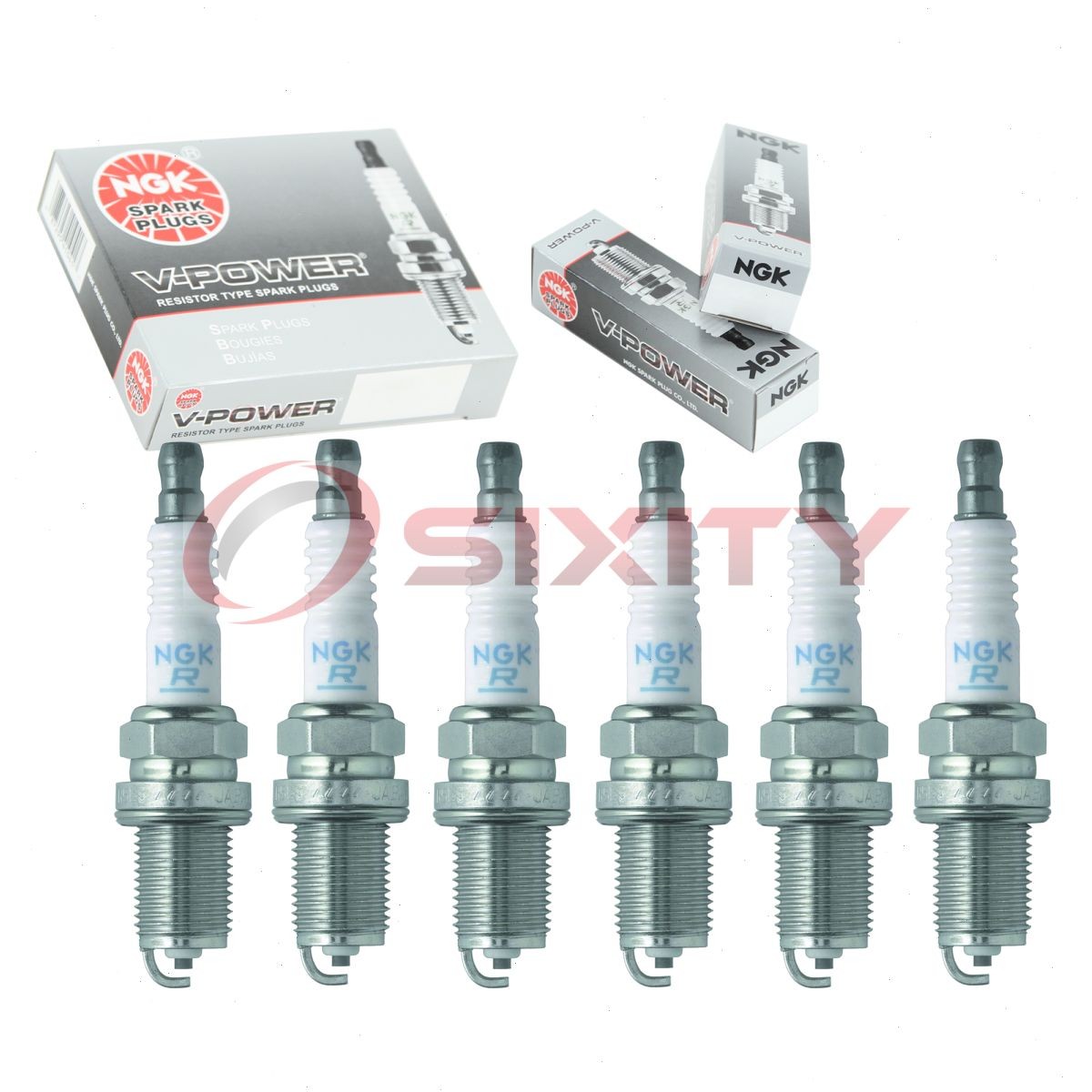 6 pcs NGK V-Power Spark Plugs for 1999-2004 Nissan Frontier 3.3L V6 - Engine vp