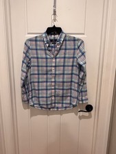 Boys Youth Vineyard Vines Long Sleeve Plaid Button Up Whale Shirt Size L 16