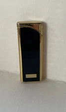 VTG 1980s Colibri Black Gold Pocket Lighter  ELECTRO-QUARTZ Japan