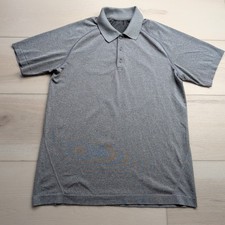 Lululemon Metal Vent Tech Polo Shirt Mens Medium Grey Short Sleeve Athleisure