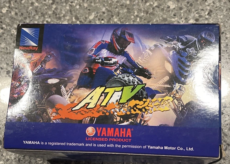 NewRay Yamaha YFZ450 ATV 1:12 Scale Die-Cast Model Quad Gray Red - Image 3 of 4