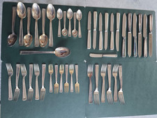 DEETJEN versilbertes Tafelbesteck für 6 Personen 43 Teile  sehr massiv um 1940