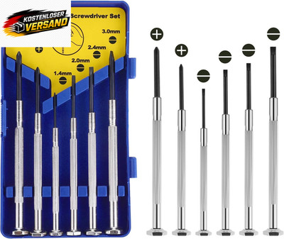 Mini-Schraubendreher Set für Brillen Schmuck Uhren Reparatur, 6-tlg.