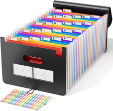 26 Pockets Accordion File Organizer, Expanding File Folders