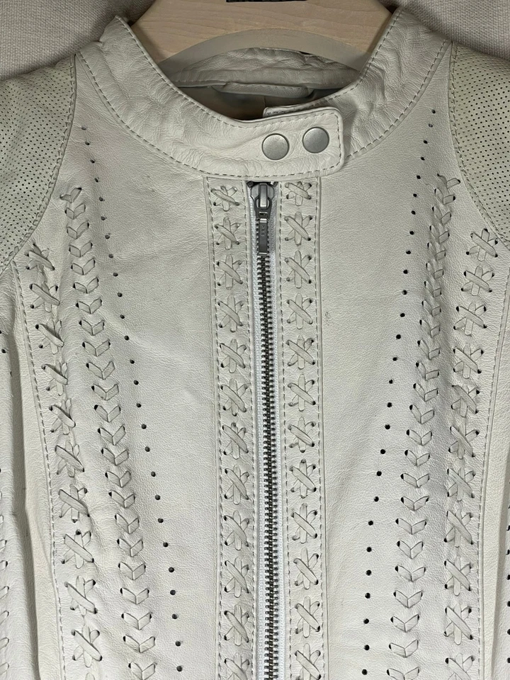 De colección - Chaqueta de Cuero Danier Forrada - Color Crema - Sixe XS - Buen Estado Usada Foto 4 de 4