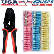 260PCS Heat Shrink Wire Connectors Marine Spade Crimp Terminals Crimper Plier