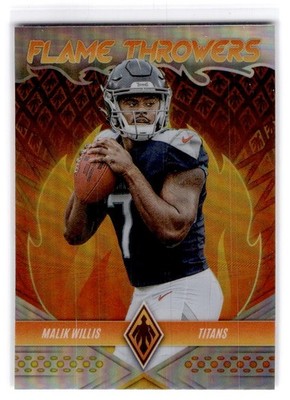 2022 Panini Phoenix #FT-29 Malik Willis Flame Throwers - Titans