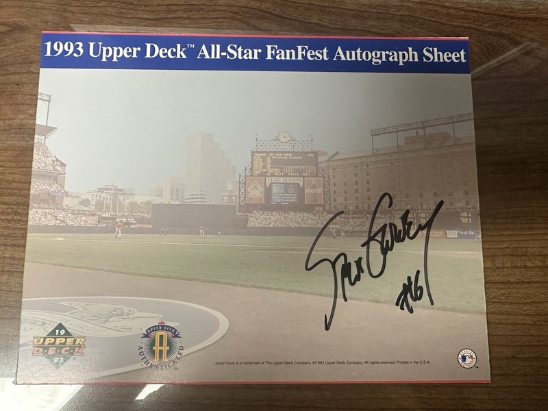 Steve Garvey Autographed 8x10 1993 UD Fan fest Sheet & Color Postcard