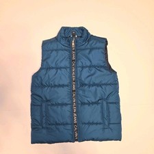 Calvin Klein Jeans Kids Boys Puffer Vest Blue Size 5 Pockets Zipper