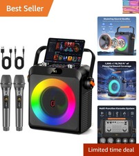 Karaoke Machine with 2 Wireless Microphones for Adults, Bluetooth 5.3 Speaker...