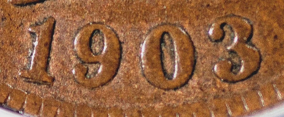 1903 Indian Cent Doubled Date, Snow-1, Au50 ANACS - Image 3 of 4