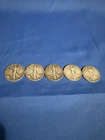 5 Walking Liberty Silver Half Dollars 1941 42 43 44 45    1941 is D Mint