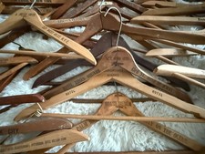 Collection of VNTG Wooden Hotel Shop Hangers
