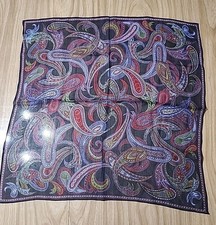 Talbots Scarf. 100 Silk, 21x21, Multicolor, Paisley Print