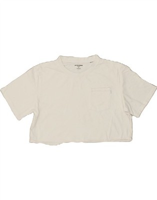 Jack & Jones Damen Crop Top UK 18 XL Weiß Baumwolle AR08