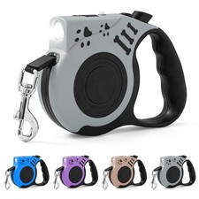 Retractable Dog Leash with USB Rechargeable Flashlight for Night Walks, 16FT ...