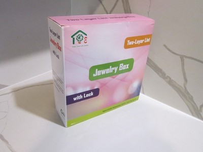 Purple Two-Layer Lint Jewelry Box Organizer Display Storage Case with Lock