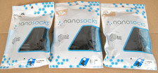 Three 3 Pair NANOSOCKS 3D Nano-Weave Black Compression Socks sz. 1 NANOMX-BK-1