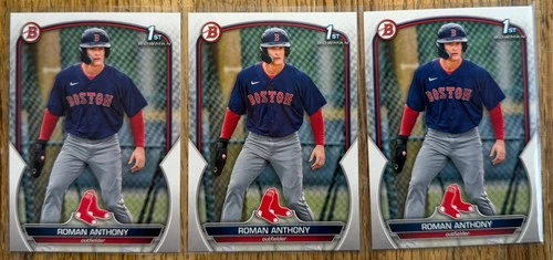 2023 Bowman Paper Prospects 1st Card Roman Anthony LOT of 3 cards Red Sox 🔥🔥