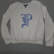 Polo Ralph Lauren Girls Size XL 16 Grey W/old English Monogram Sweatshirt