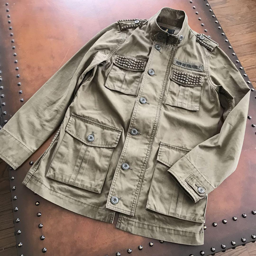 Hysteric Glamour M-65 Military Jacket Khaki Studs Free Size Hysteric Glamour M-65 Military Jacket Khaki Studs Free Size