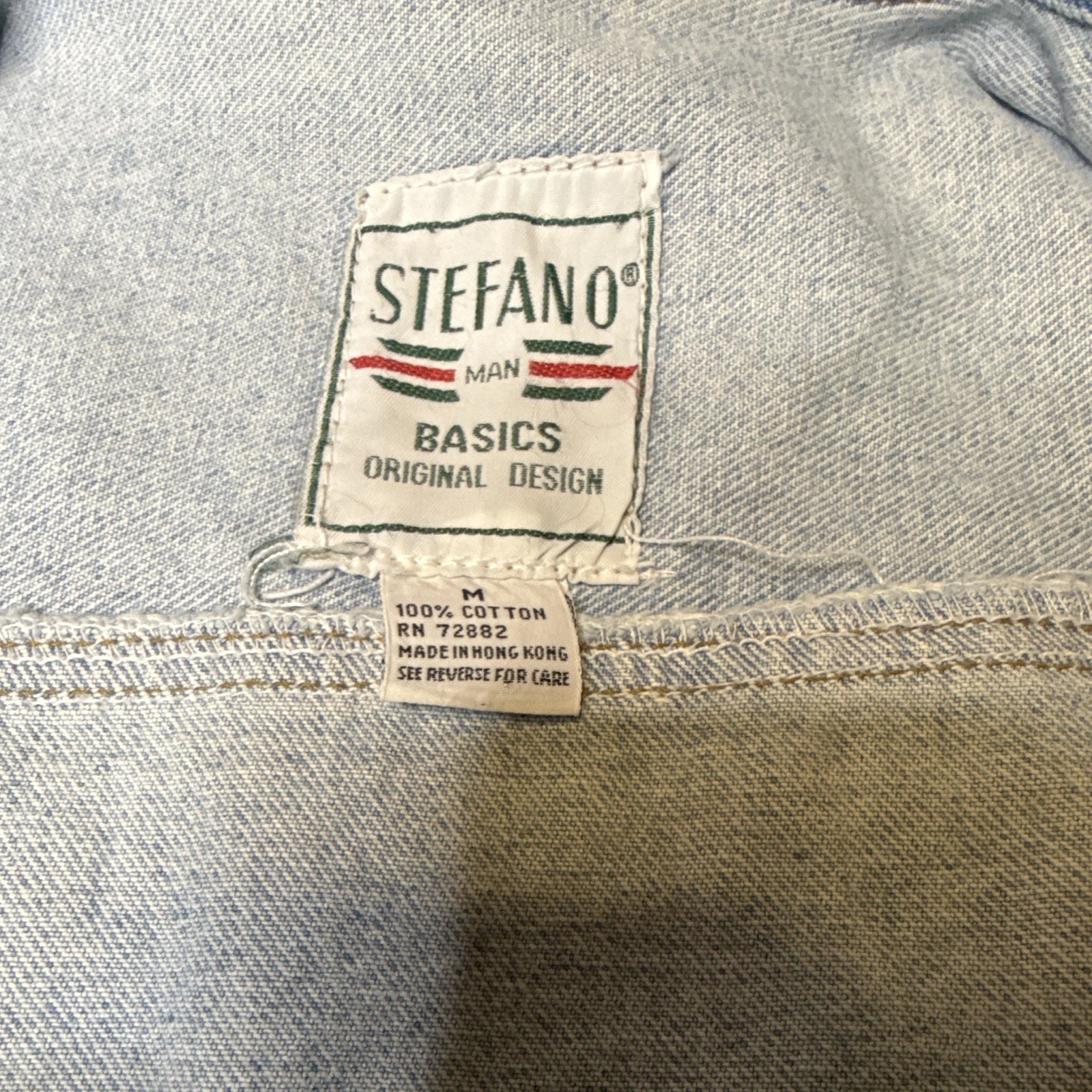 Vintage 90s Stefano Man Basic Original Design Denim Jacket Medium Light Wash Tru image 4