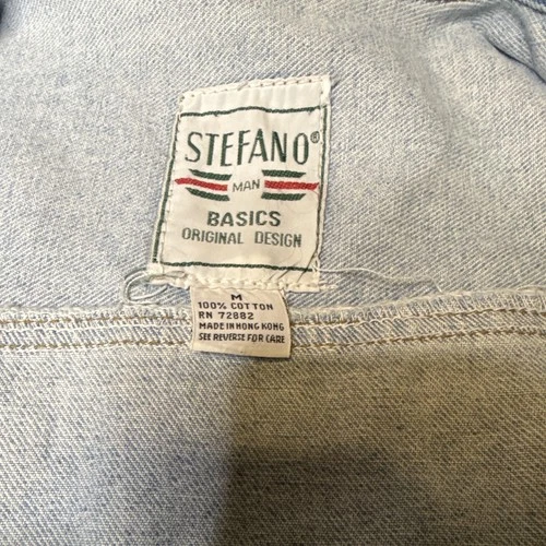 Vintage 90s Stefano Man Basic Original Design Denim Jacket Medium Light Wash Tru image 4