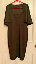 BOOHOO Black bodycon cape Dress Size 18