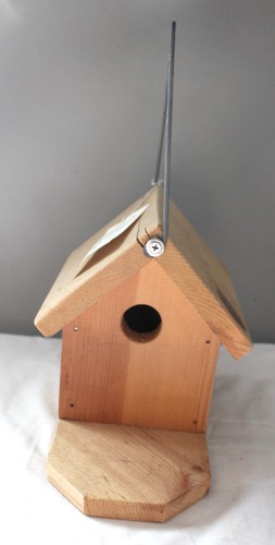NEW WEATHER WOOD OZARK CRAFTS OOAK SOLID WOOD BIRD HOUSE 9" L X 13.5" H CABIN - Afbeelding 3 van 5