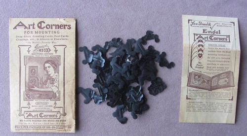 Orig 1927 Package of Engel Mounting Art Corners for Albums for Photos Post Cards