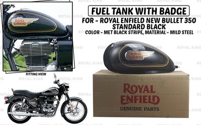 Royal Enfield Black Gold Fuel Tank Logo Sign on Motorcycle 120 Th