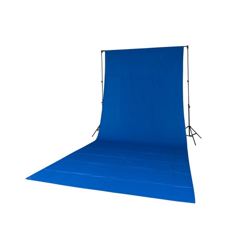 Fond de studio bleu en coton Quadralite 2,85mx6m au tissage haut de gamme