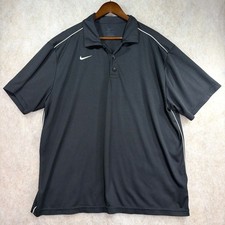 Nike Dri-Fit Gameday Polo Golf Shirt Black/White Short Sleeve Men's Size XL