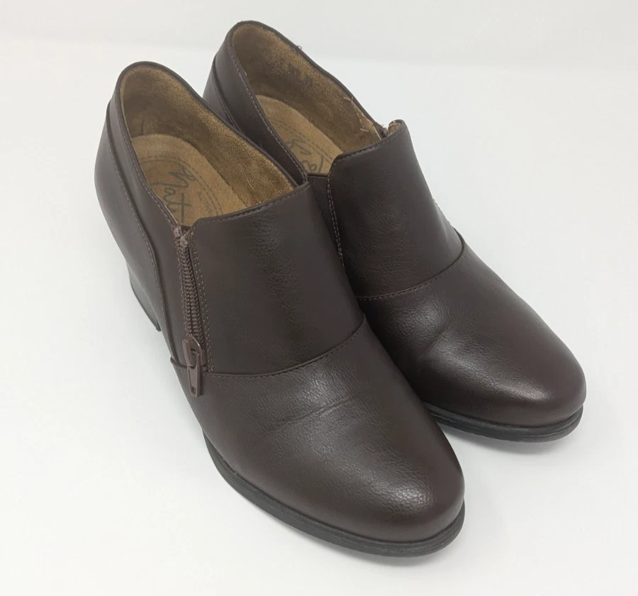 Natural Soul By Naturalizer Shoes Women's Sz 8.5 Brown Shootie Heeled Zip - Image 2 of 4