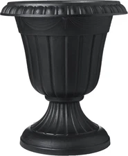 Arcadia Garden Products PL00BK Classic Traditional Plastic Urn 16 x 18, Black 