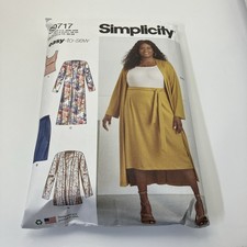 SIMPLICITY 9717 WOMEN'S TOPS SKIRT CARDIGAN Sewing Pattern Size 20W-28W 30W-38W