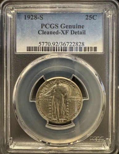 1928 S Standing Liberty Quarter XF - Detail/Cleaned - PCGS