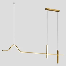 Modern Chandelier Lighting Gold Linear Dimmable Pendant Ceiling Light Fixture...
