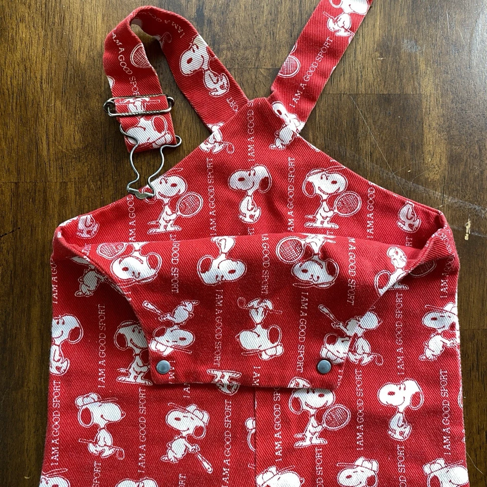 Mono deportivo vintage rojo preppy Snoopy Peanuts bebé 0-3 meses Foto 3 de 4