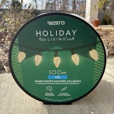 100 Count Multicolor Faceted C9 LED Lights 66 ft New Christmas