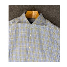 BOSS Hugo Boss Plaid Sharp Fit Dress Shirt Mens Size 17.5 34/35 Fitted Slim EUC