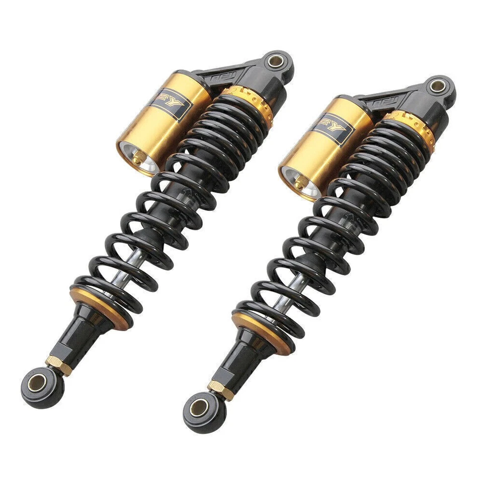 375mm Shock Absorber Air Suspension Pair Fit Harley  Benelli ATV Black&Gold 2pcs - Image 3 of 4