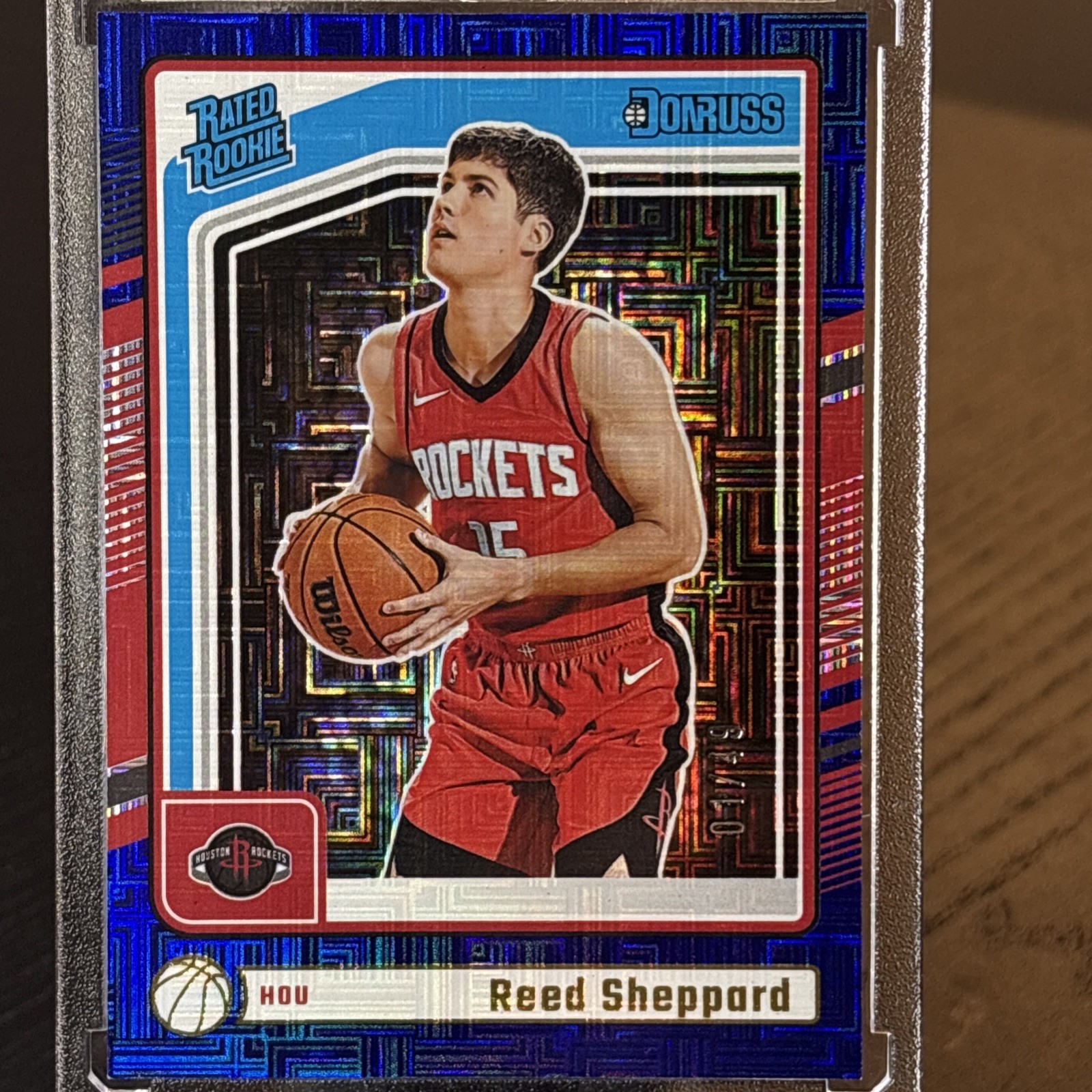 2024-25 Panini Donruss- Reed Sheppard #202 Choice Blue Mojo Rated Rookie /49