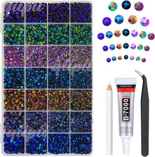 28 Types Colorful Black AB Resin Rhinestones W B7000 Jewelry Glue for Bedazzling